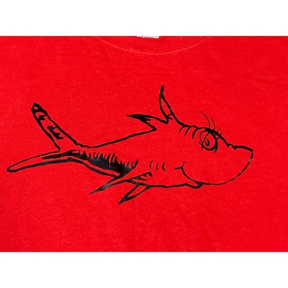 Red Fish Print Gildan DryBlend T-Shirt 3XL 50% Cotton 50% Polyester - Picture 2 of 6